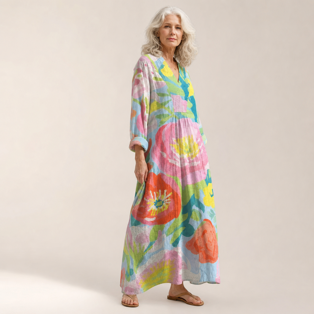 Lydia | Schmeichelndes bedrucktes Sommerkleid