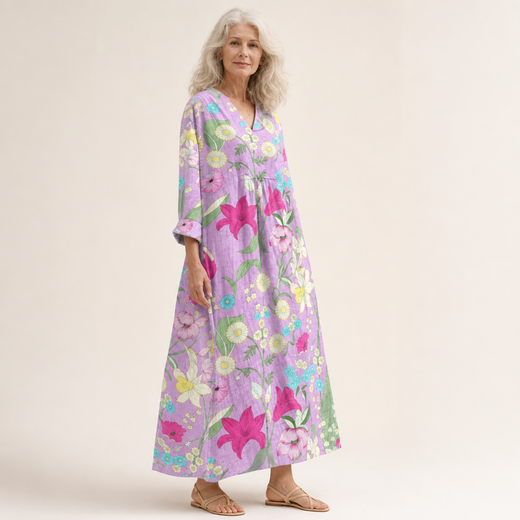 Yvonne | Schmeichelndes bedrucktes Sommerkleid