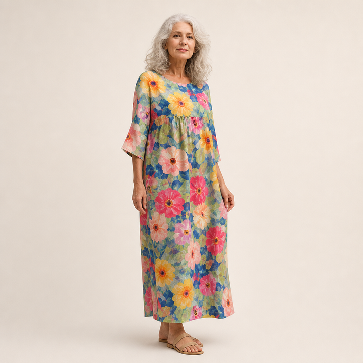 Anja | Schickes und bequemes langes fliessendes Kleid