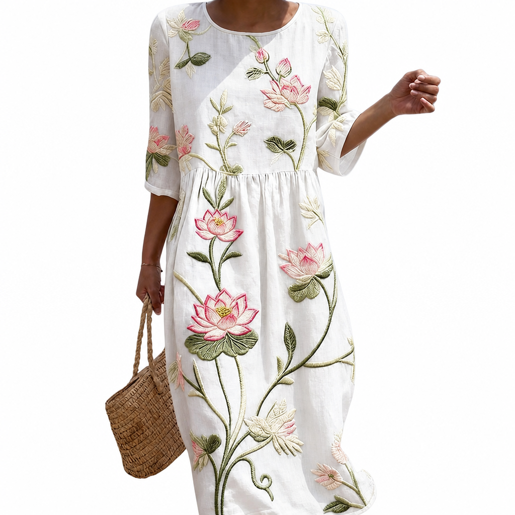 Solène | Lässiges Kleid mit Blumenmuster