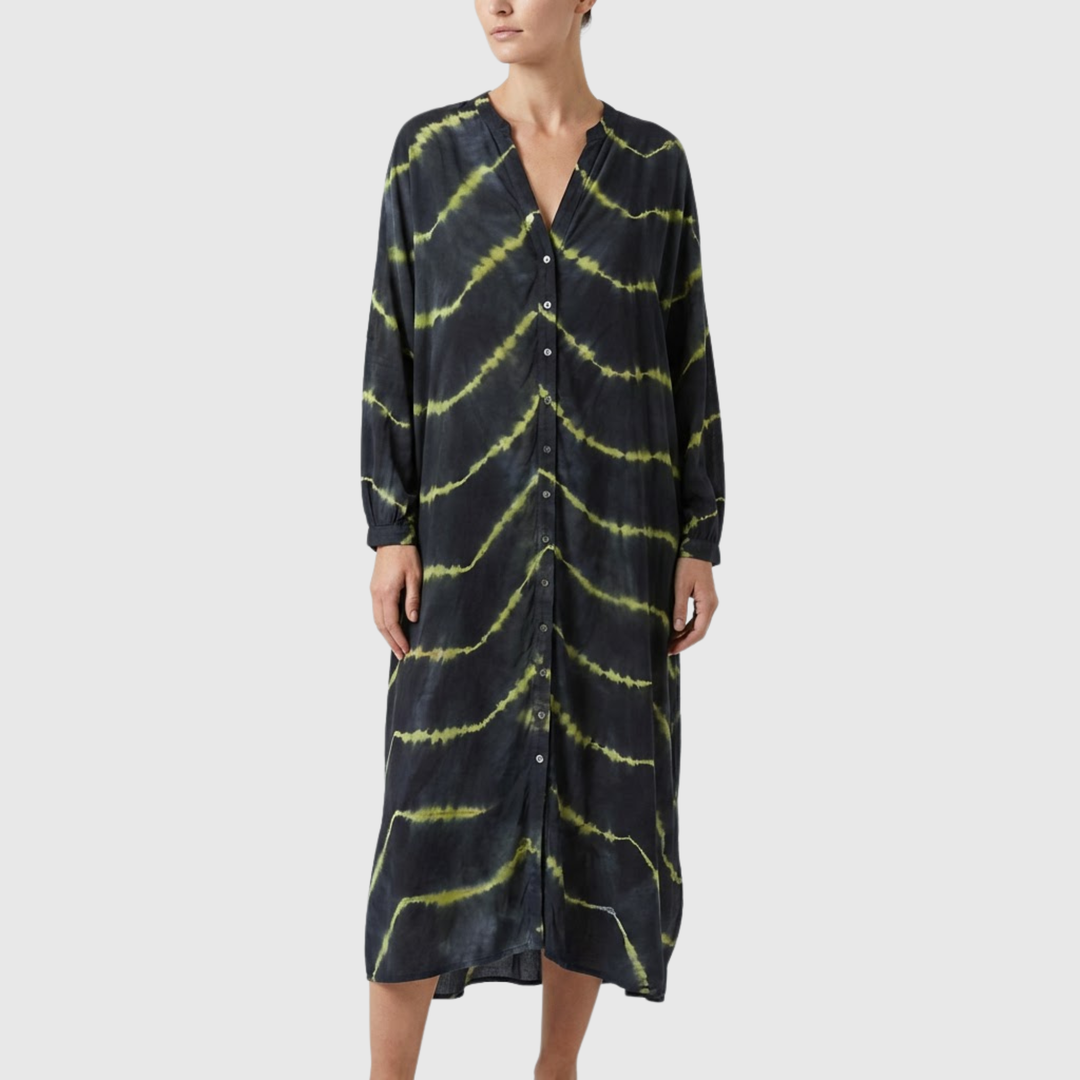 Severina | Elegantes gestreiftes Boho-Maxikleid