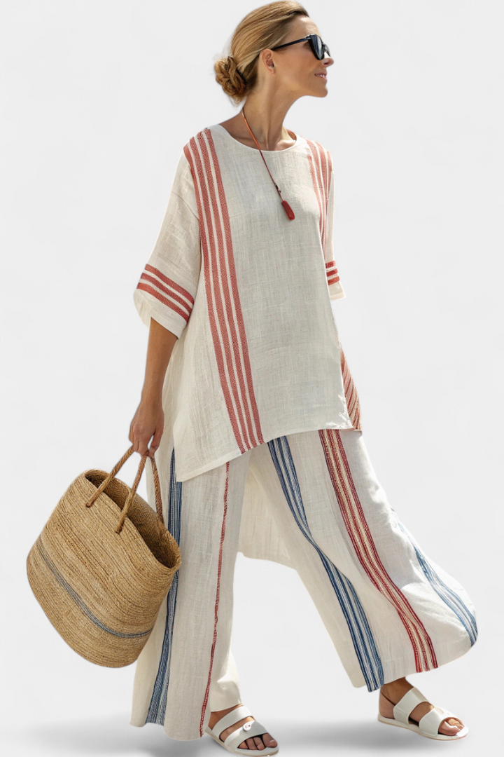 Riccarda | Elegantes gestreiftes Set