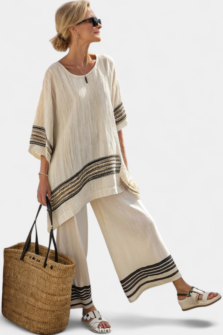Riccarda | Elegantes gestreiftes Set