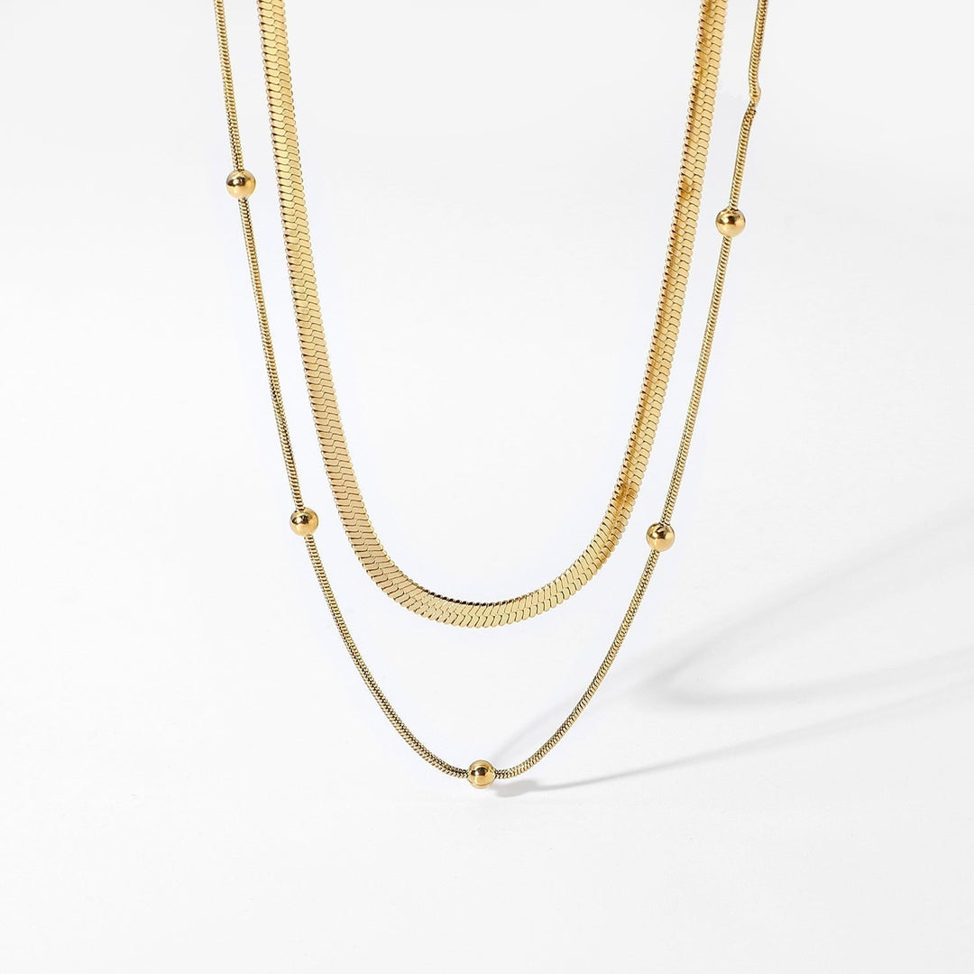 Sophie | Schlichte zweireihige Goldhalskette