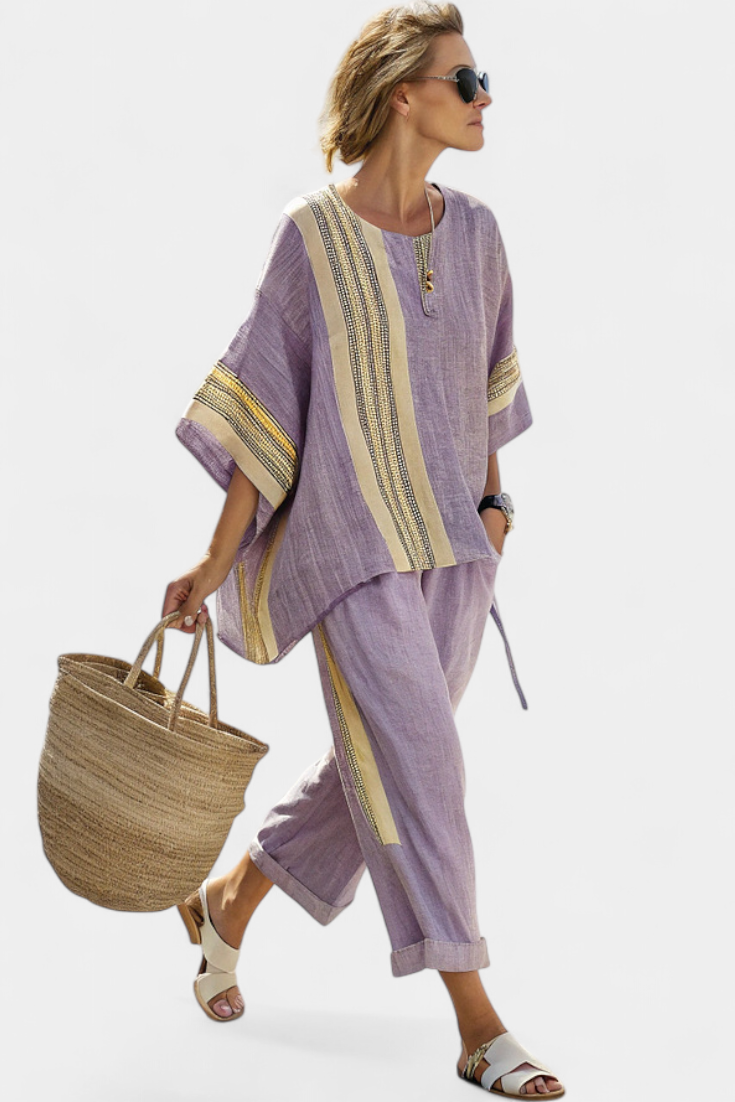 Riccarda | Elegantes gestreiftes Set