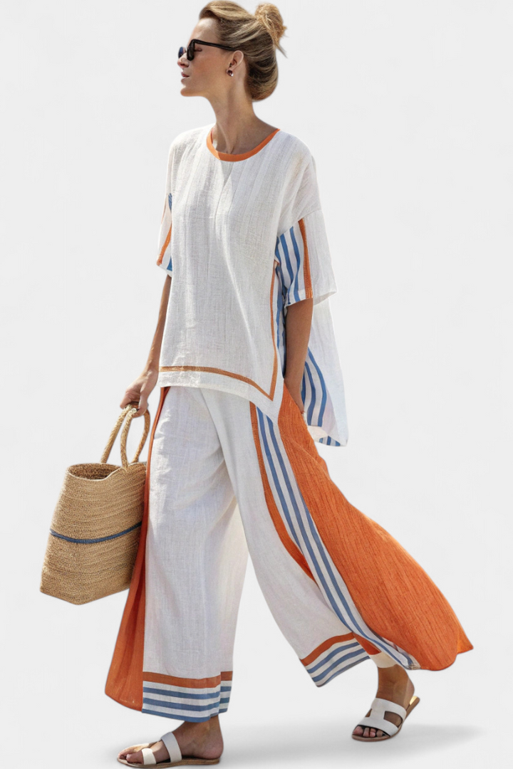 Riccarda | Elegantes gestreiftes Set