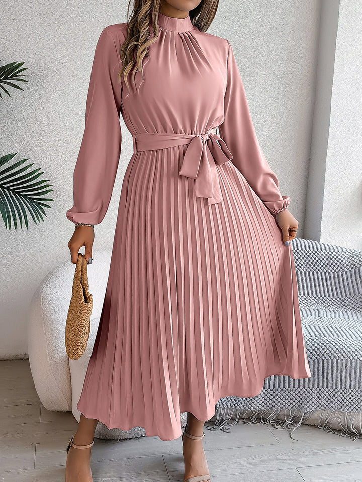 Cristina | Plissiertes Maxikleid mit Gürtel