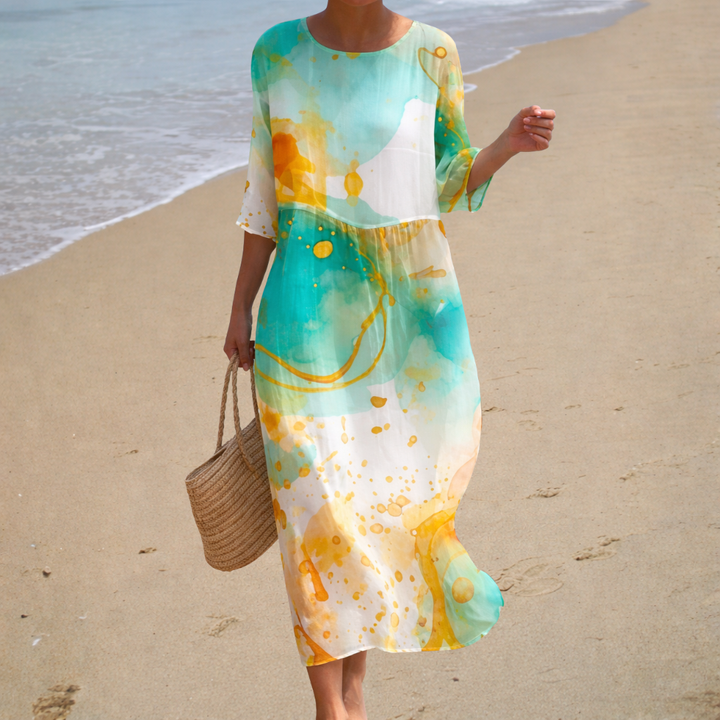 Lea | Schickes und bequemes langes fliessendes Kleid