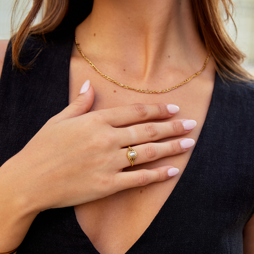 Caroline | Royaler Vintage-Ring mit Perle