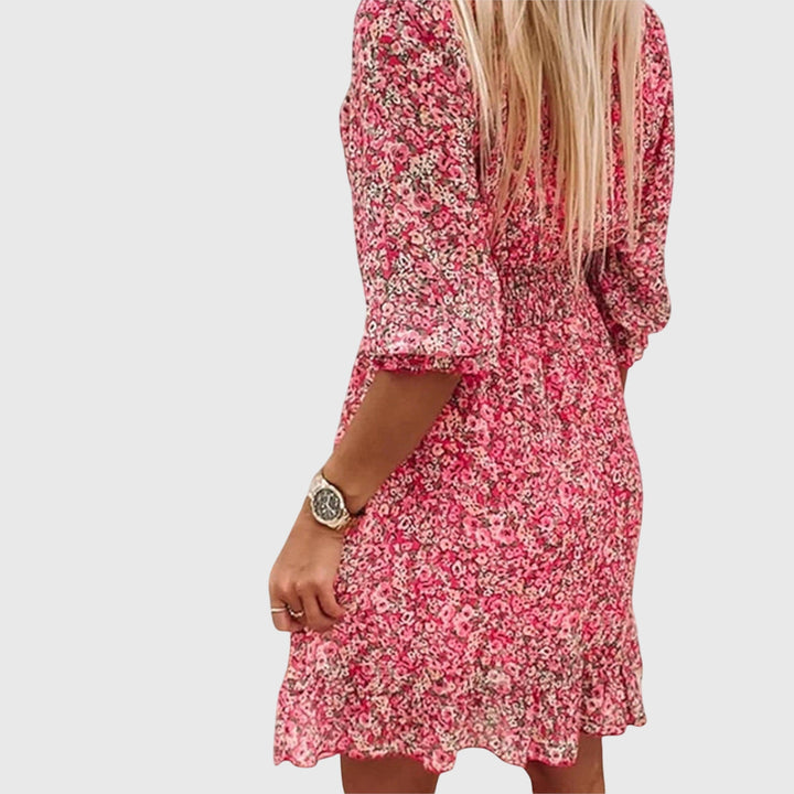 Oksana | Blumenkleid mit Puffermärmeln