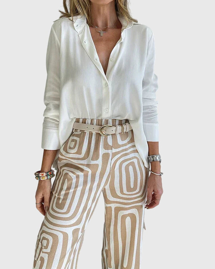 Solveig | Elegante Hose mit gratis Bluse und Gürtel