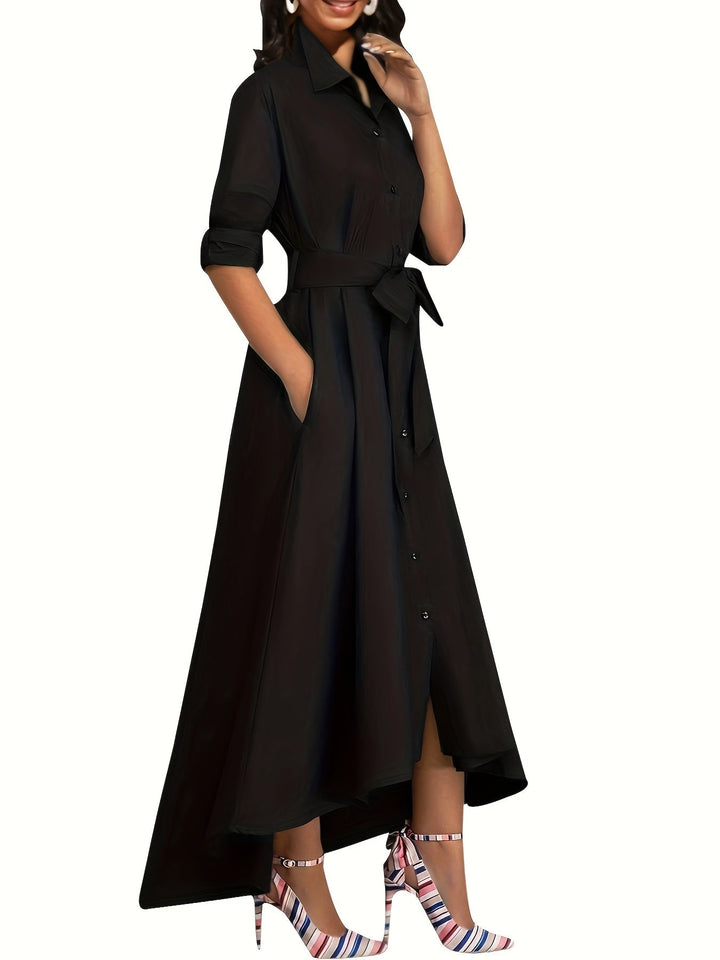 Annina | Geknöpftes Maxikleid perfekt für die Feiertage