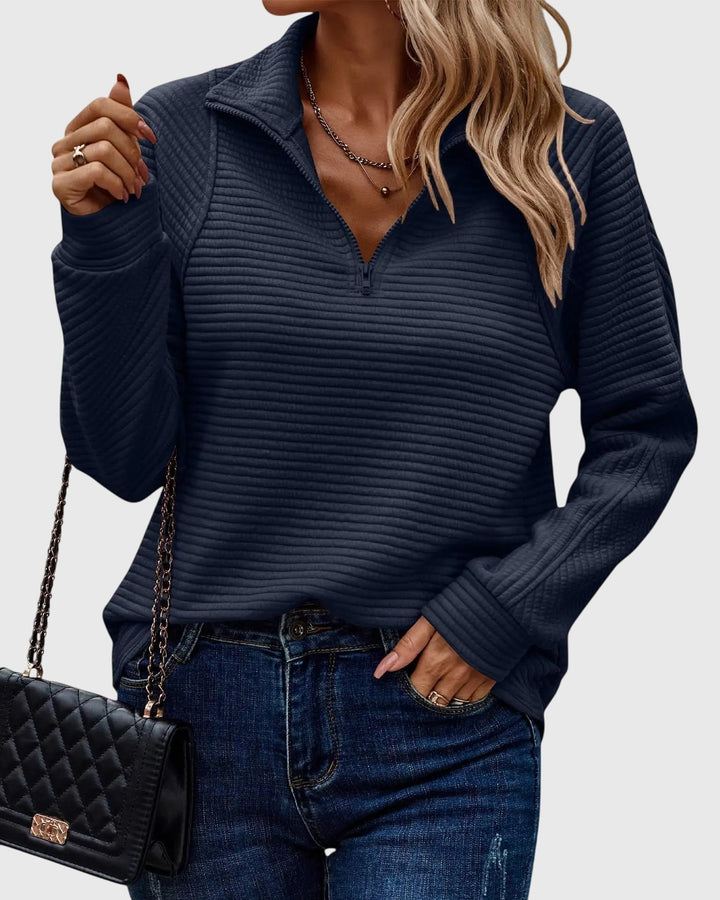 Maya | Eleganter Pullover mit Halbreissverschluss