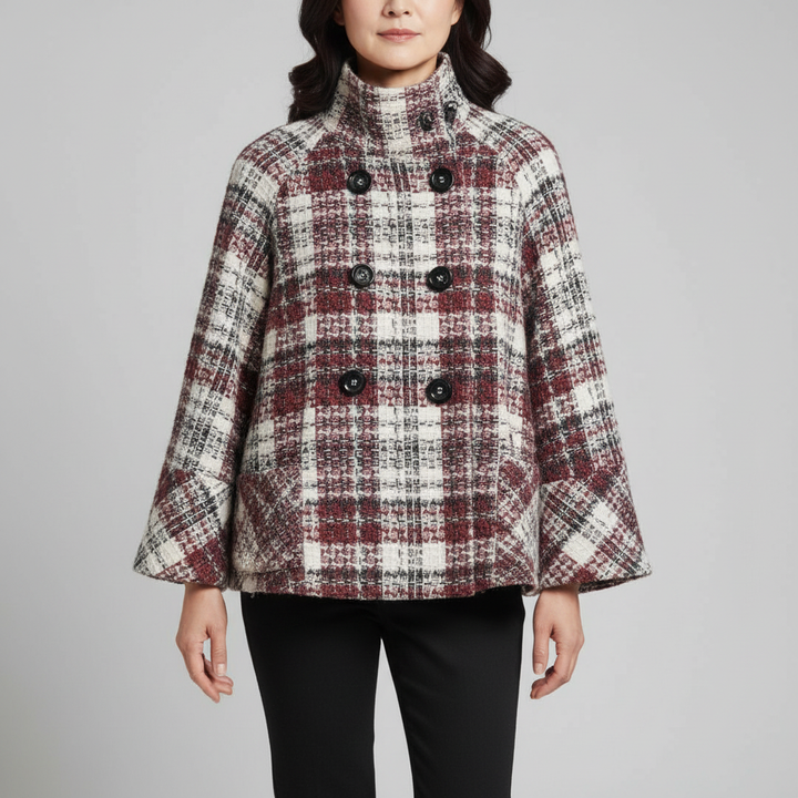 Magdalena | Karierte Cape-Jacke