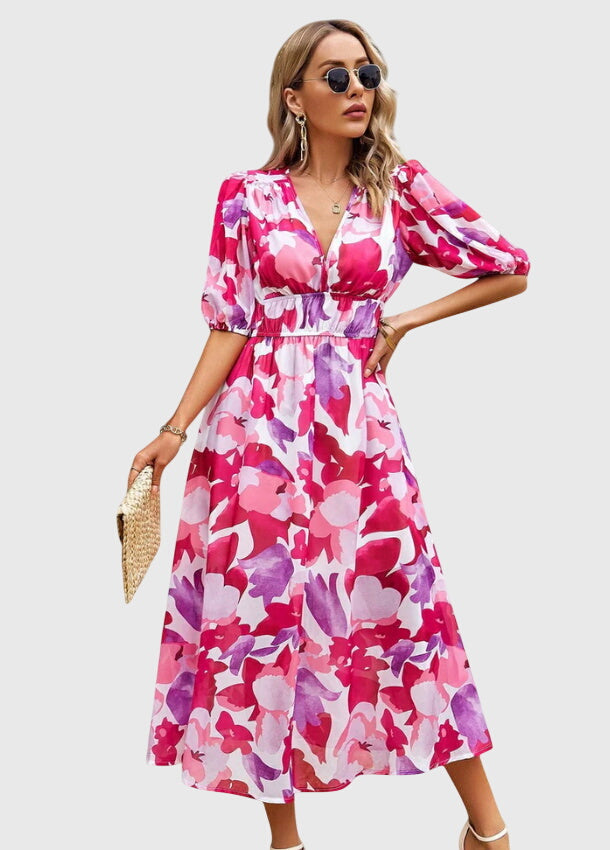 Waltraud | Schmeichelndes Blumen-Midikleid