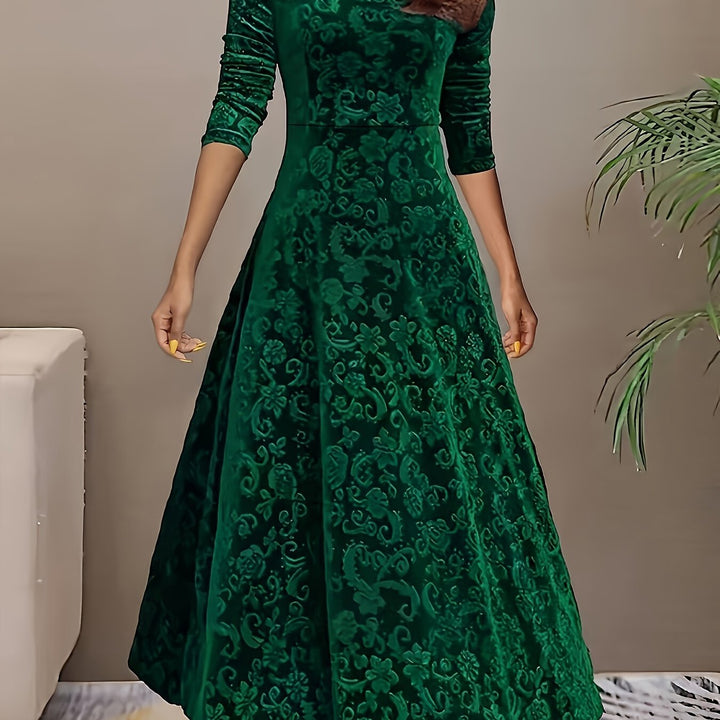 Andrea | Elegantes gemustertes Maxikleid