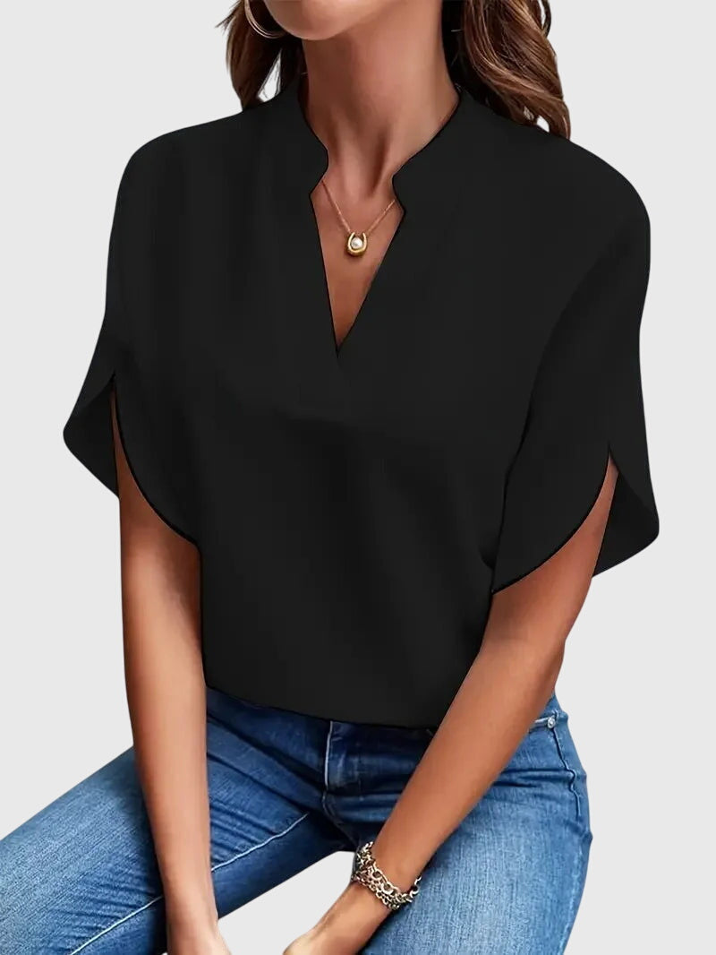 Ella | Weiche elegante Bluse mit V-Ausschnitt