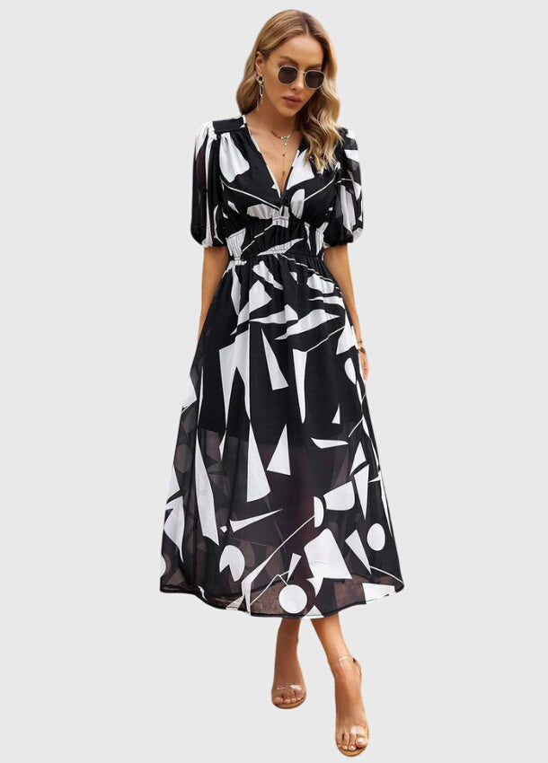 Waltraud | Schmeichelndes Blumen-Midikleid
