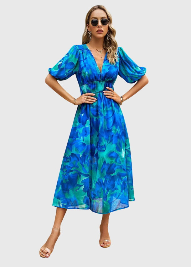 Waltraud | Schmeichelndes Blumen-Midikleid