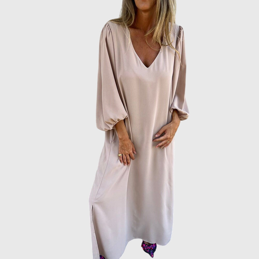 Ingrida | Langes Boho-Kleid mit Taschen