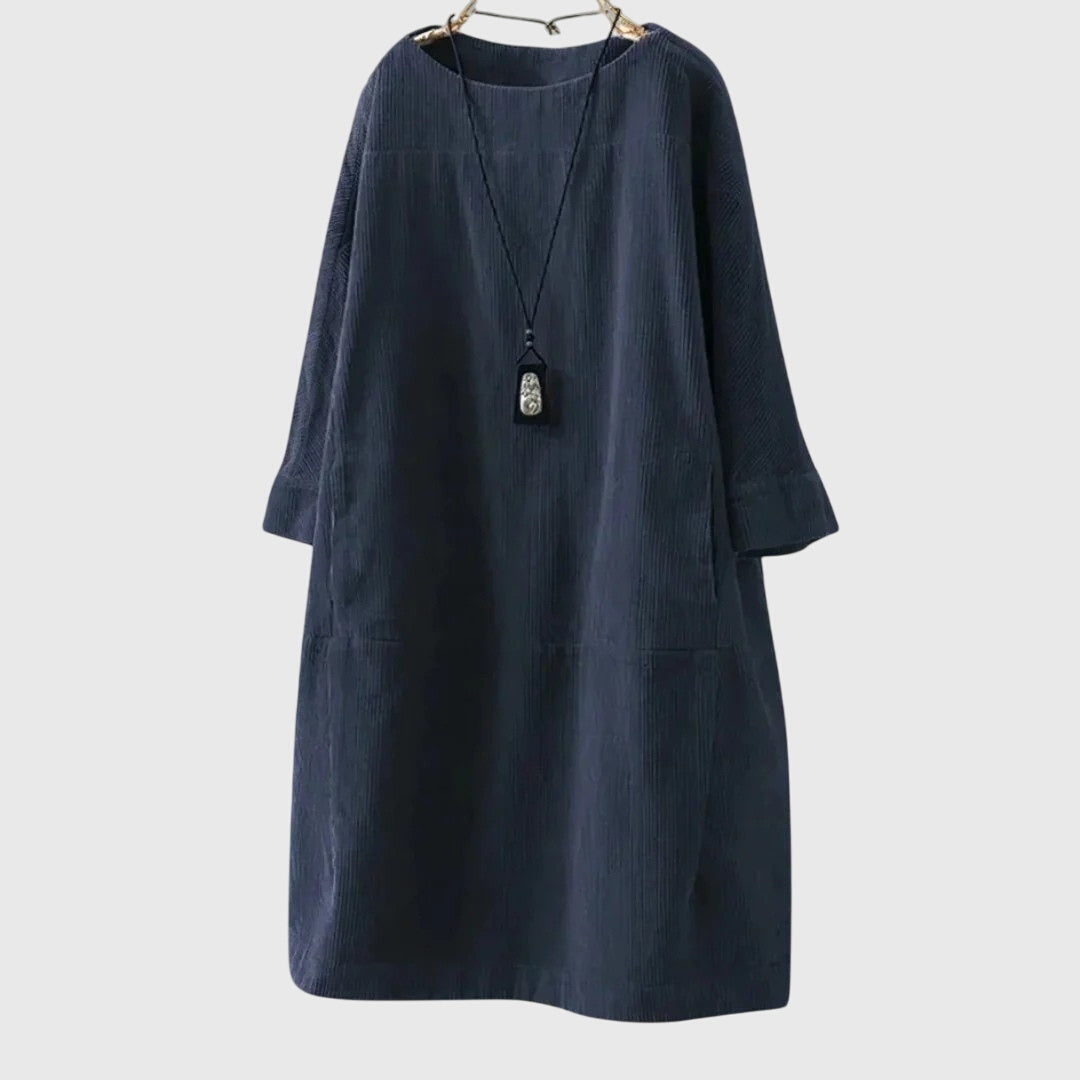 Constanze | Entspanntes Cord-Midikleid