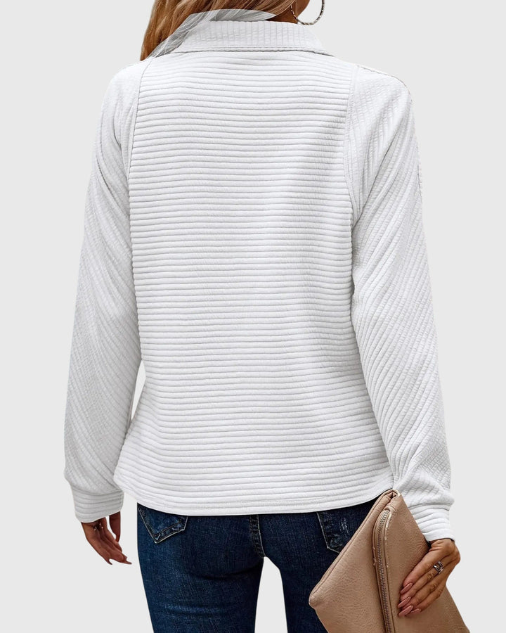 Maya | Eleganter Pullover mit Halbreissverschluss