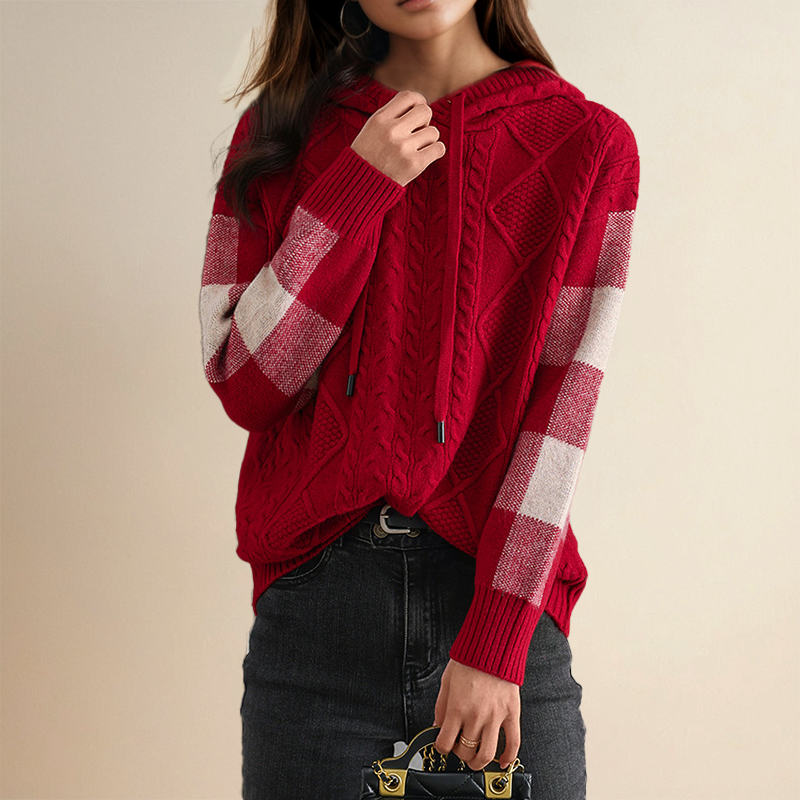 Marina | Kapuzenpullover mit Zopfmuster