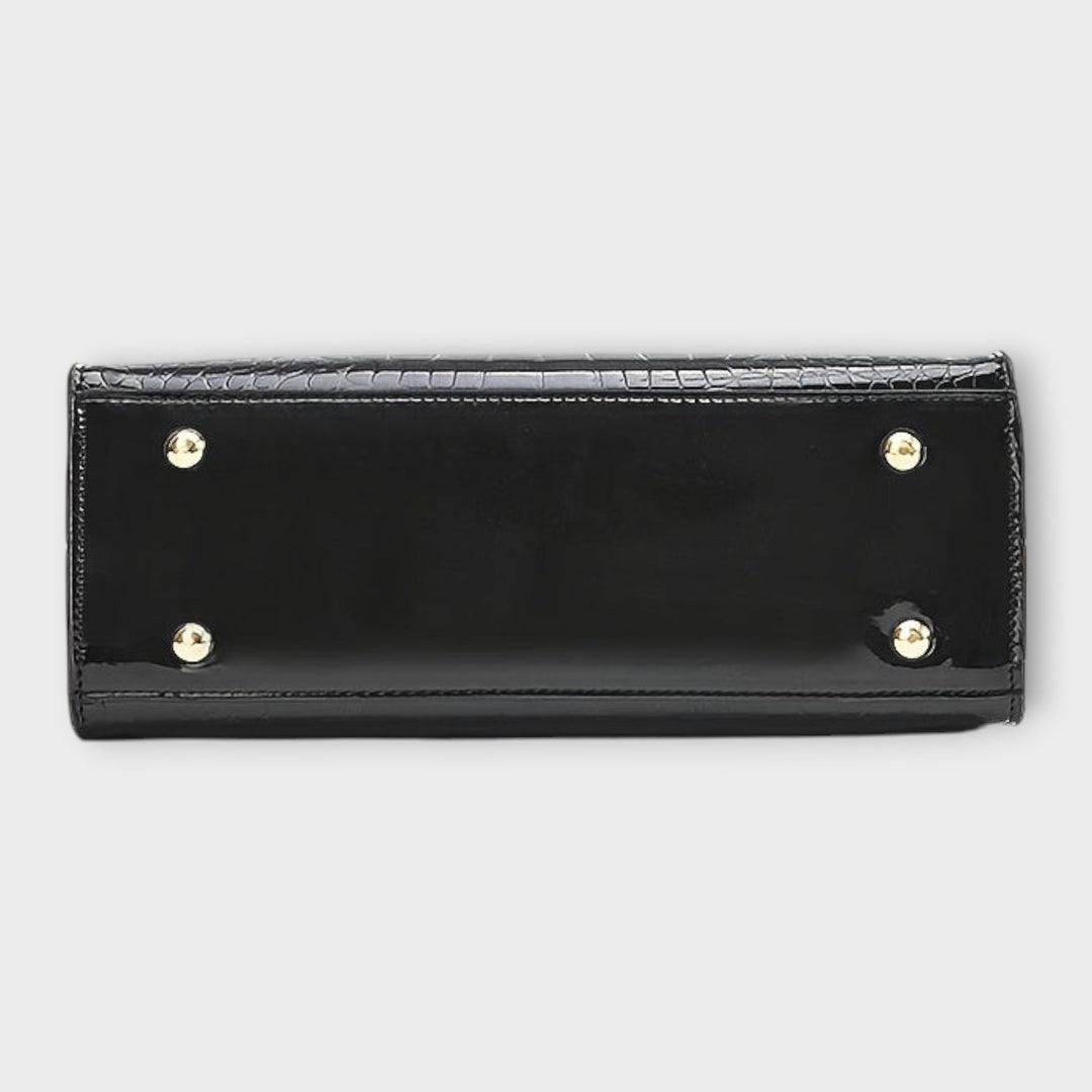 Nelly | Handtasche aus glänzendem Krokoleder