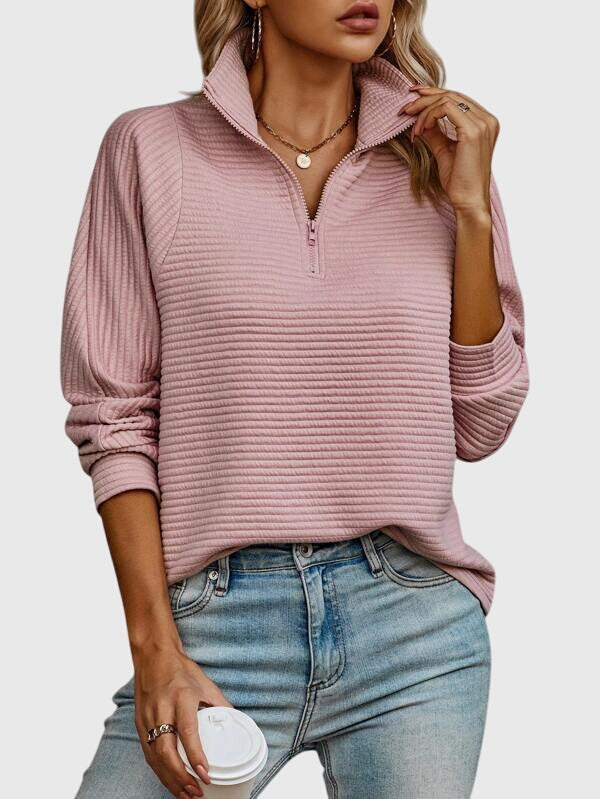Maya | Eleganter Pullover mit Halbreissverschluss
