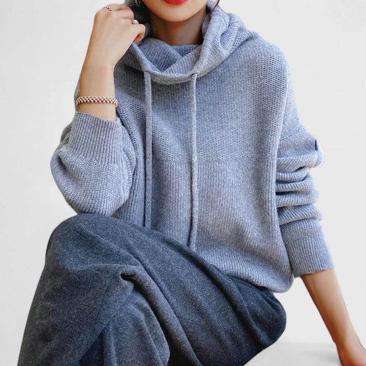 Jeanette | Bequemer Strick-Hoodie