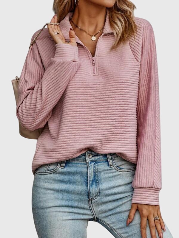 Maya | Eleganter Pullover mit Halbreissverschluss