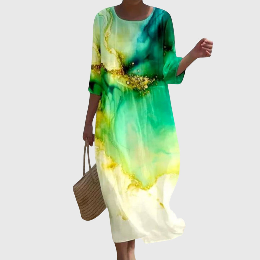 Zenobia | Elegantes geblümtes Maxikleid