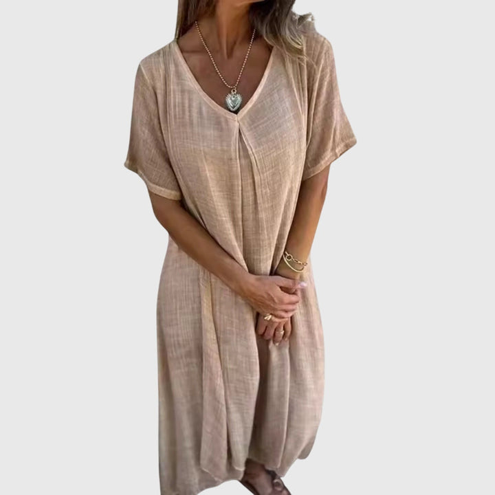 Delphine | Leichtes elegantes Kleid mit V-Ausschnitt