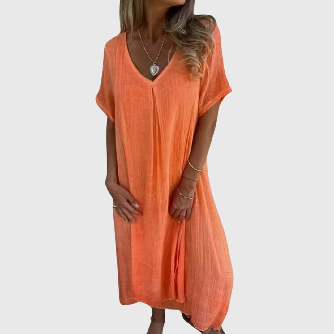Delphine | Leichtes elegantes Kleid mit V-Ausschnitt