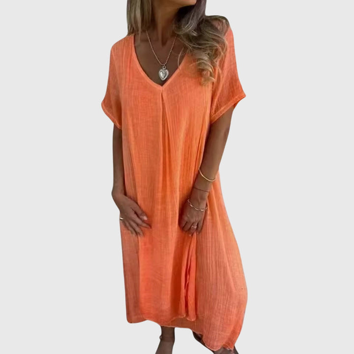 Delphine | Leichtes elegantes Kleid mit V-Ausschnitt