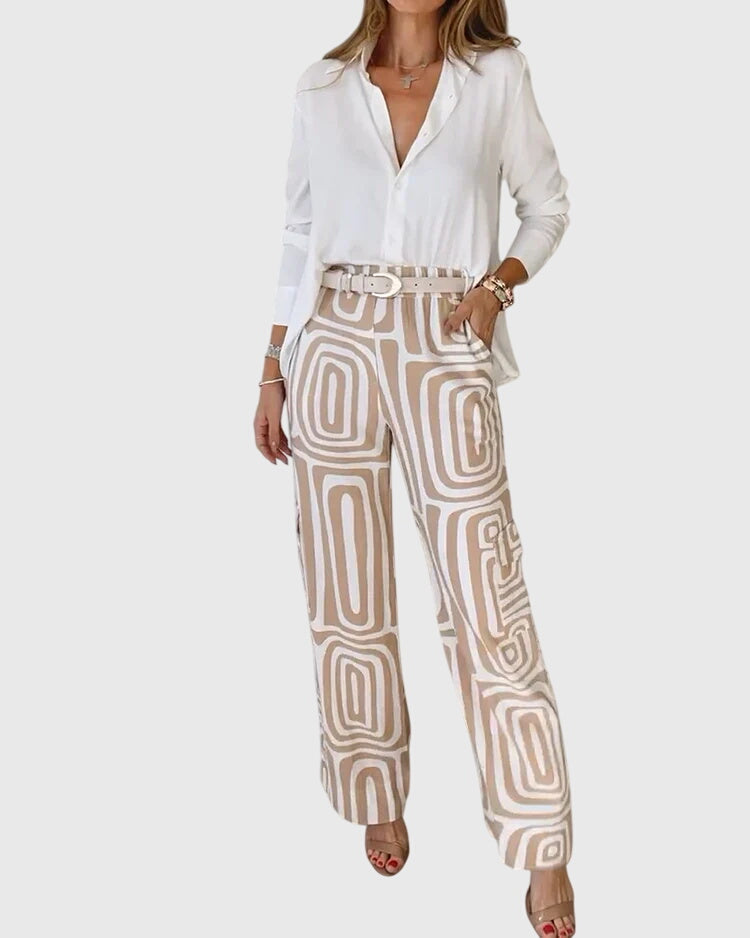 Solveig | Elegante Hose mit gratis Bluse und Gürtel