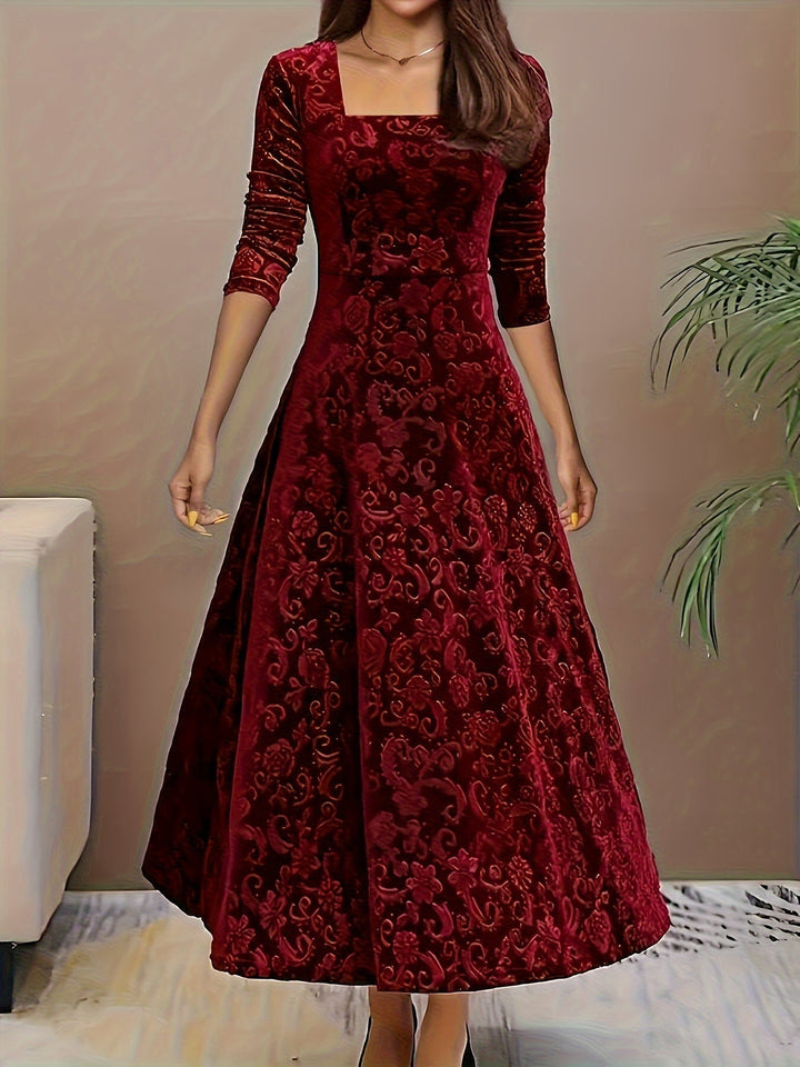 Andrea | Elegantes gemustertes Maxikleid