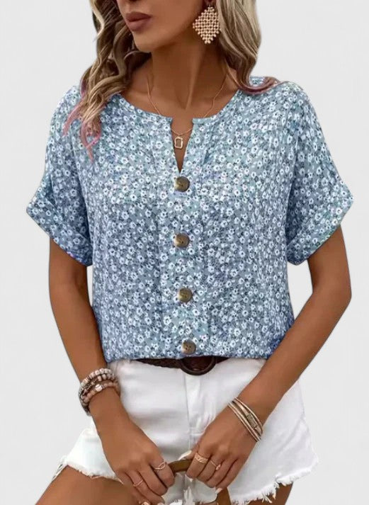 Fiona | Elegantes geblümtes Sommer-Oberteil