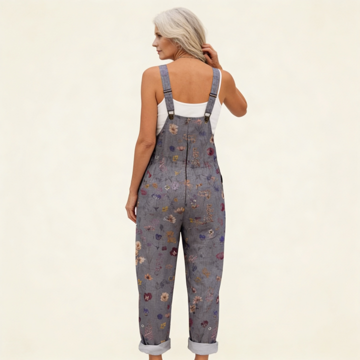 Roswitha | Latzhose mit grauen Blüten