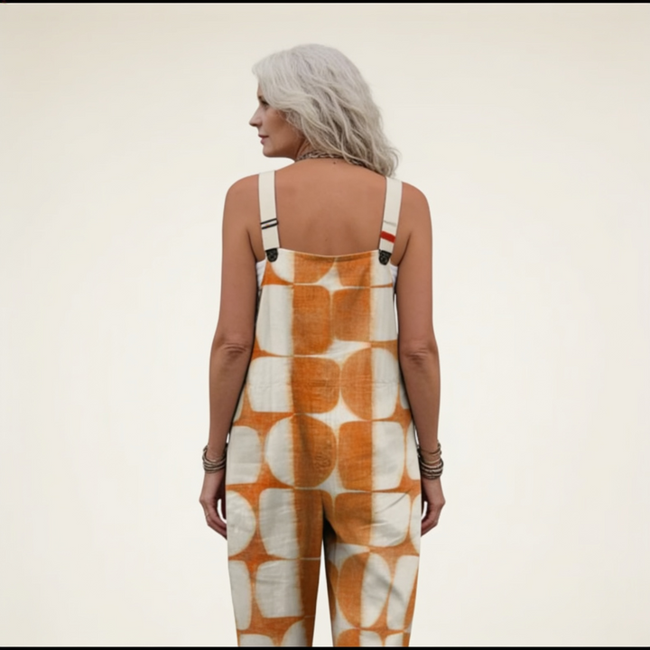 Placida | Latzhose mit Retro-Sonnenmuster