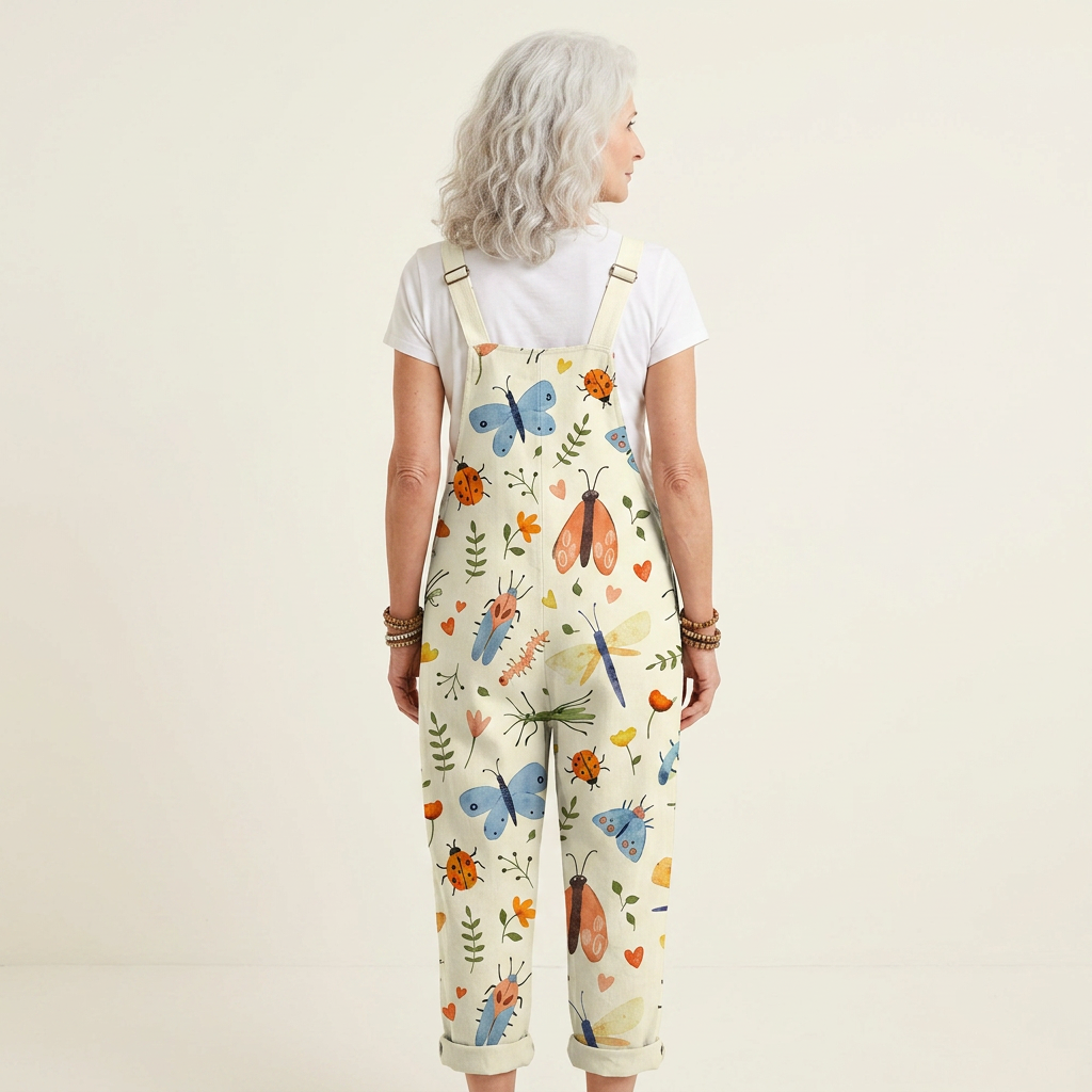 Theodora | Latzhose mit zartem Naturdruck