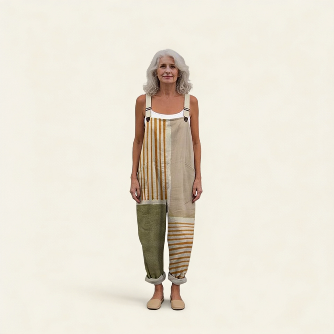 Marlene | Latzhose mit natürlichen Streifen