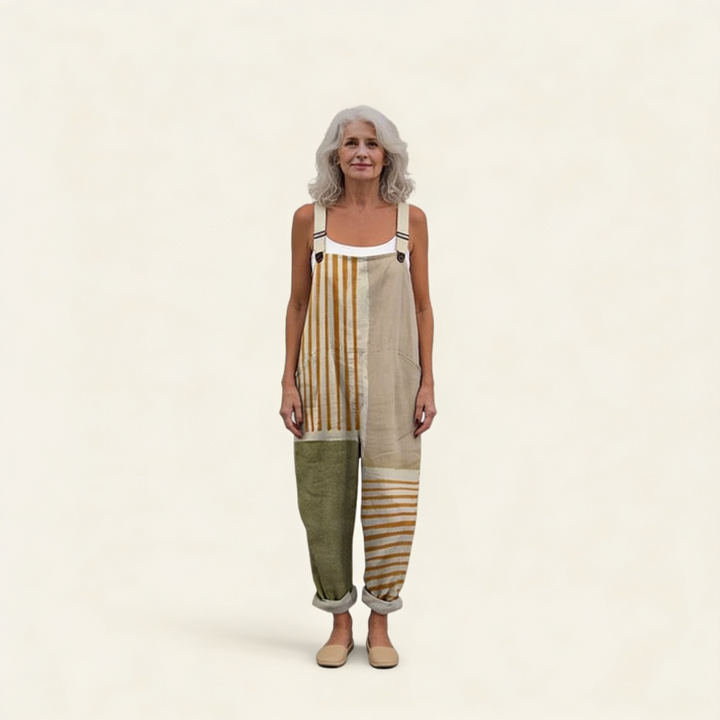 Marlene | Latzhose mit natürlichen Streifen