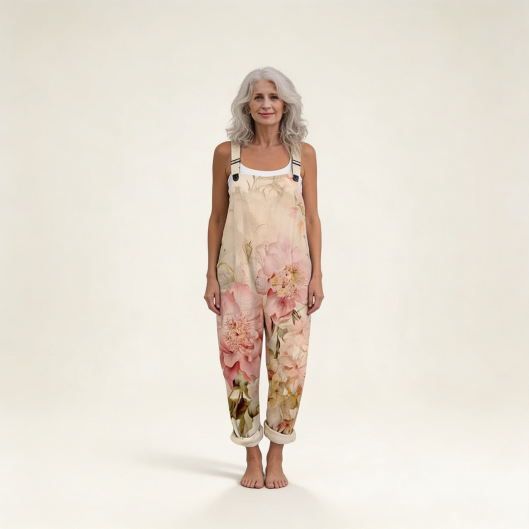 Heidrun | Latzhose mit Pastellblüten