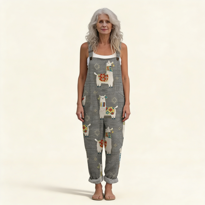 Annarosa | Latzhose mit grauen Lamas