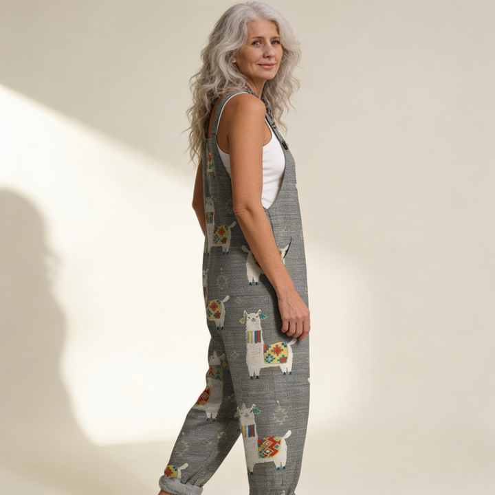 Annarosa | Latzhose mit grauen Lamas