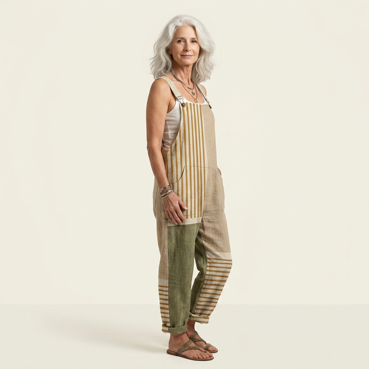 Marlene | Latzhose mit natürlichen Streifen