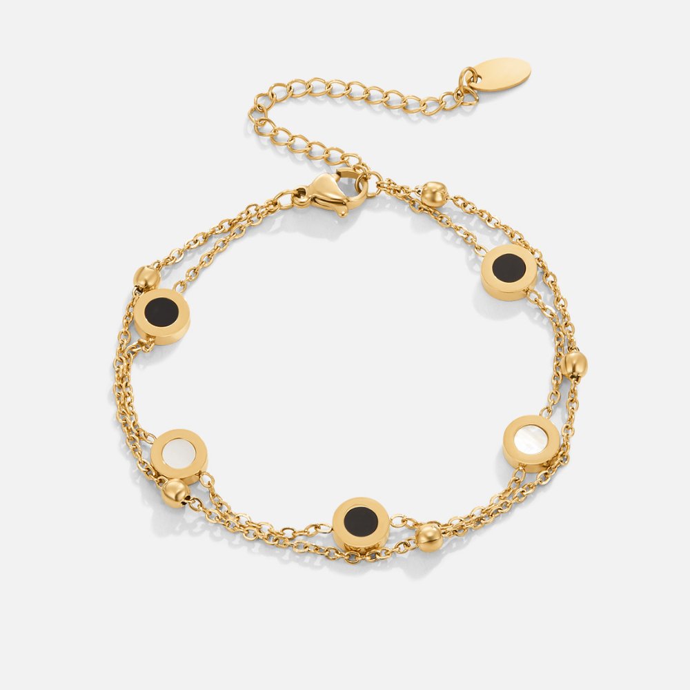 Malena | Armband mit Onyx und weissem Stein