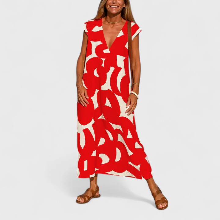 Smilla | Fliessendes Kleid mit V-Ausschnitt